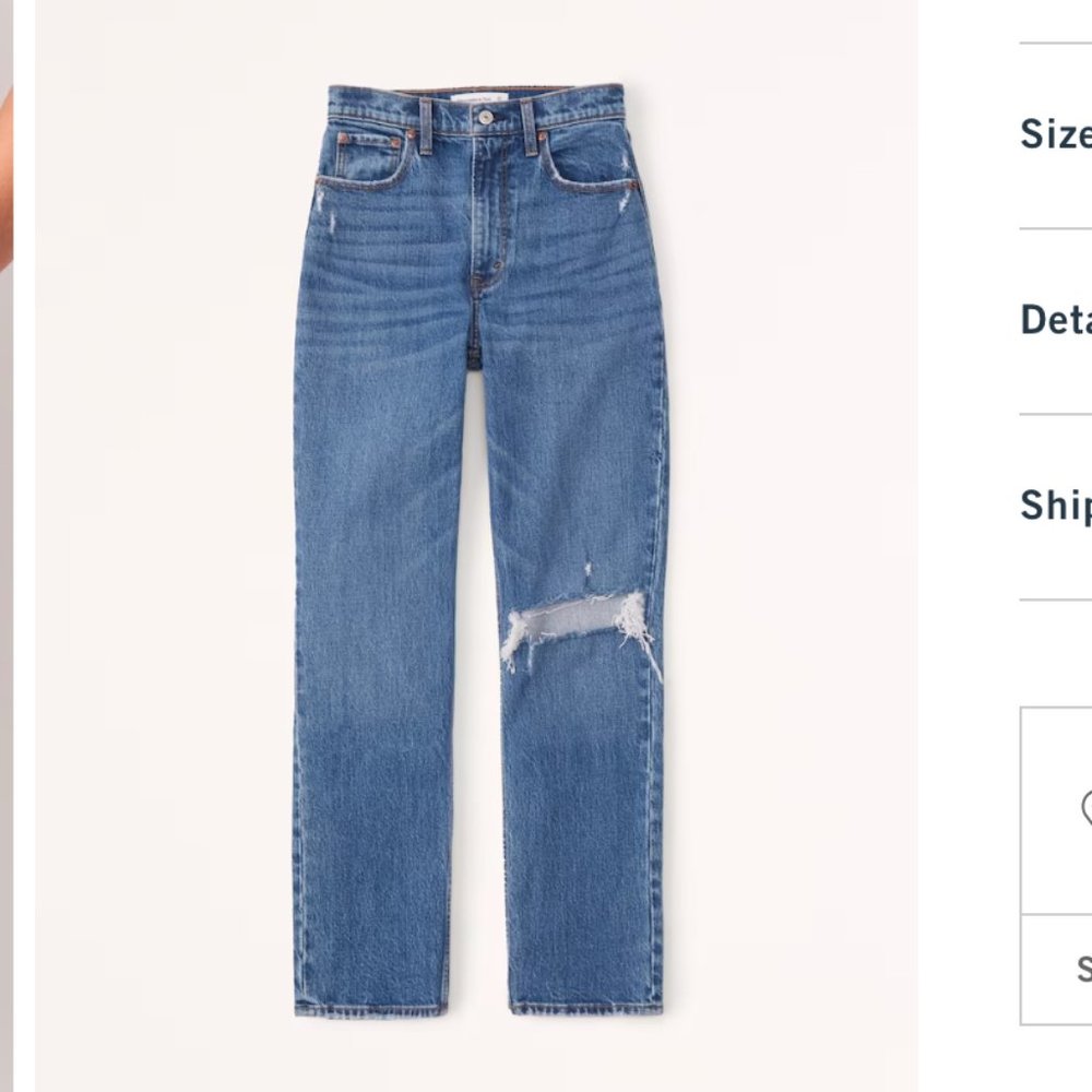 Abercrombie Ultra High Rise 90s Straight Jean 2R